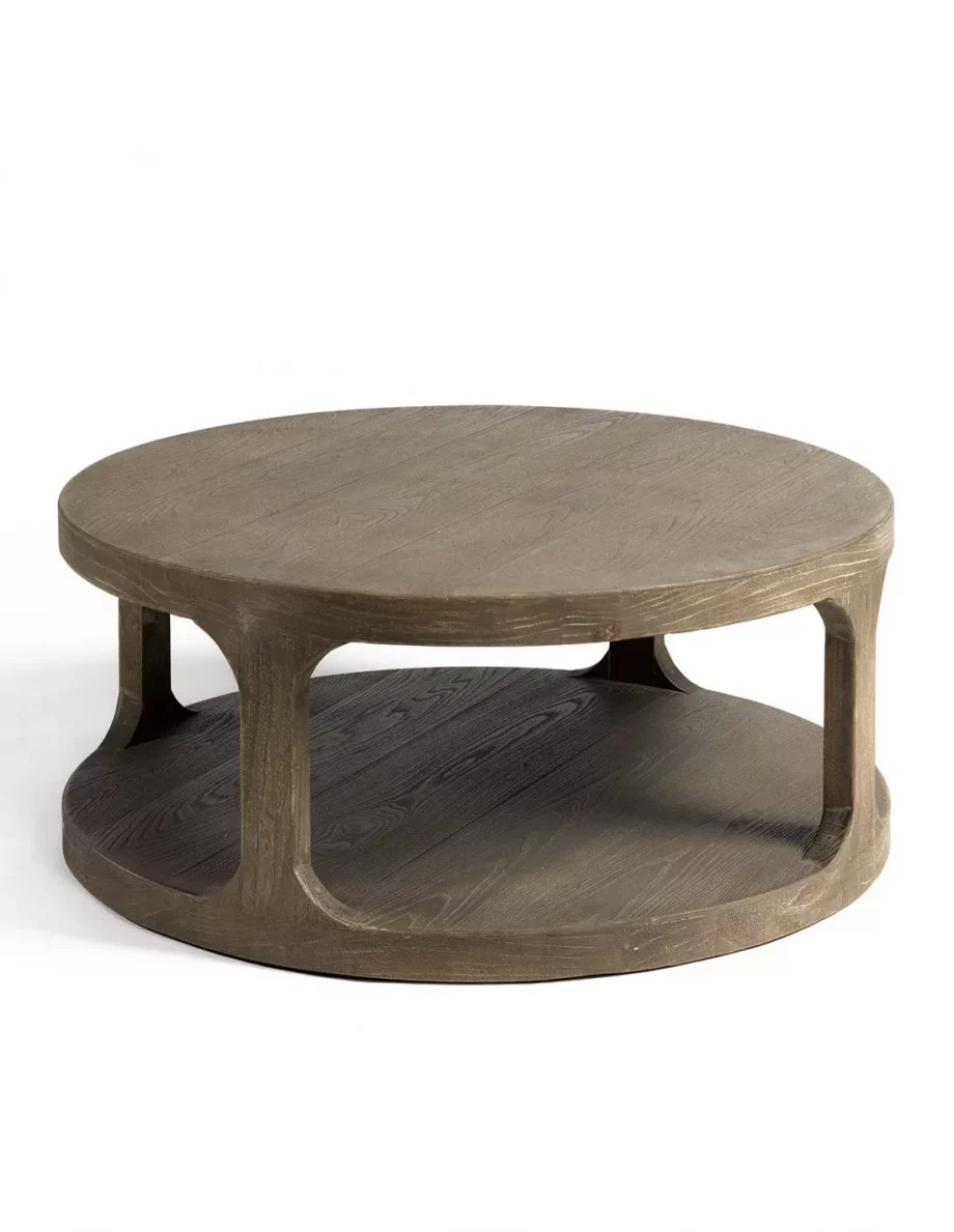 Esfera dark wood round coffee table