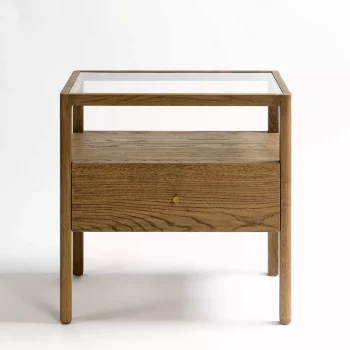 Java wood and glass bedside table