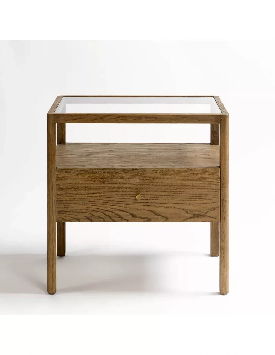 Java wood and glass bedside table