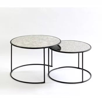 charlot black metal base with white marble tabletop coffee table set