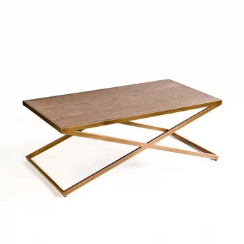 Nick wood and gold base coffee table