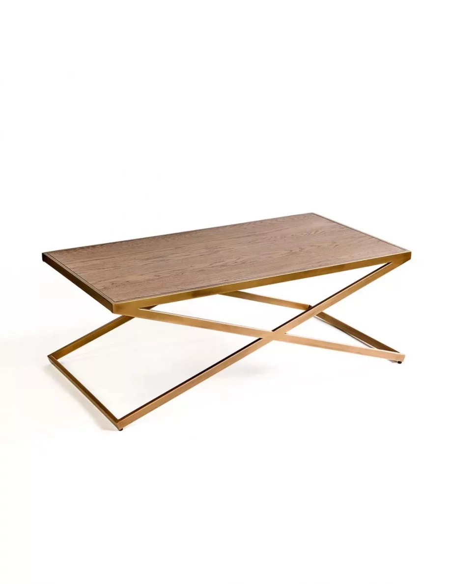 Nick wood and gold base coffee table