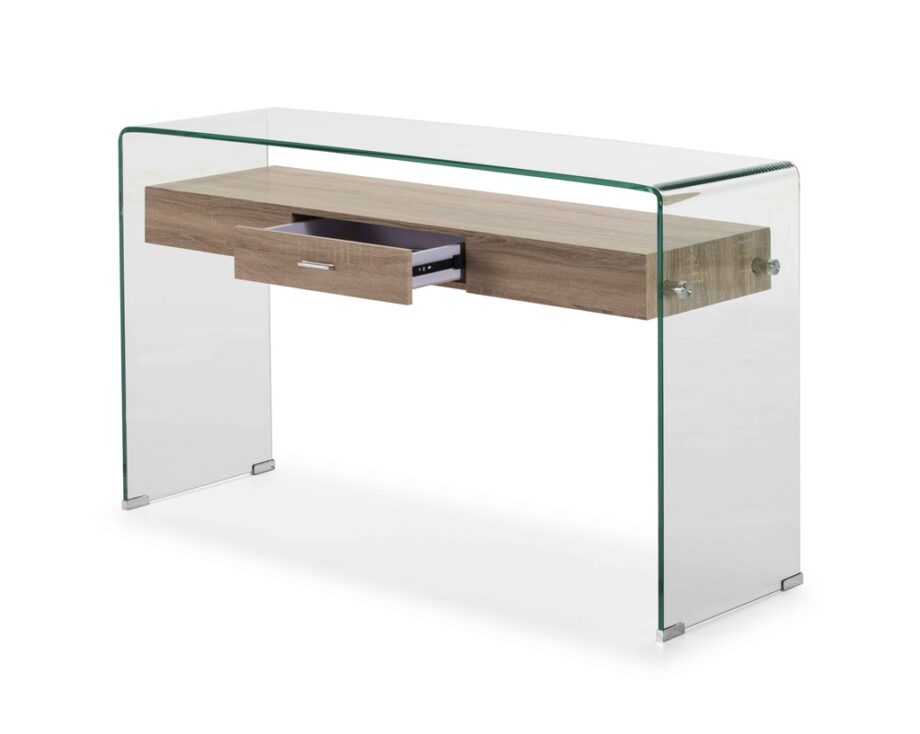 Sidney glass and wood console