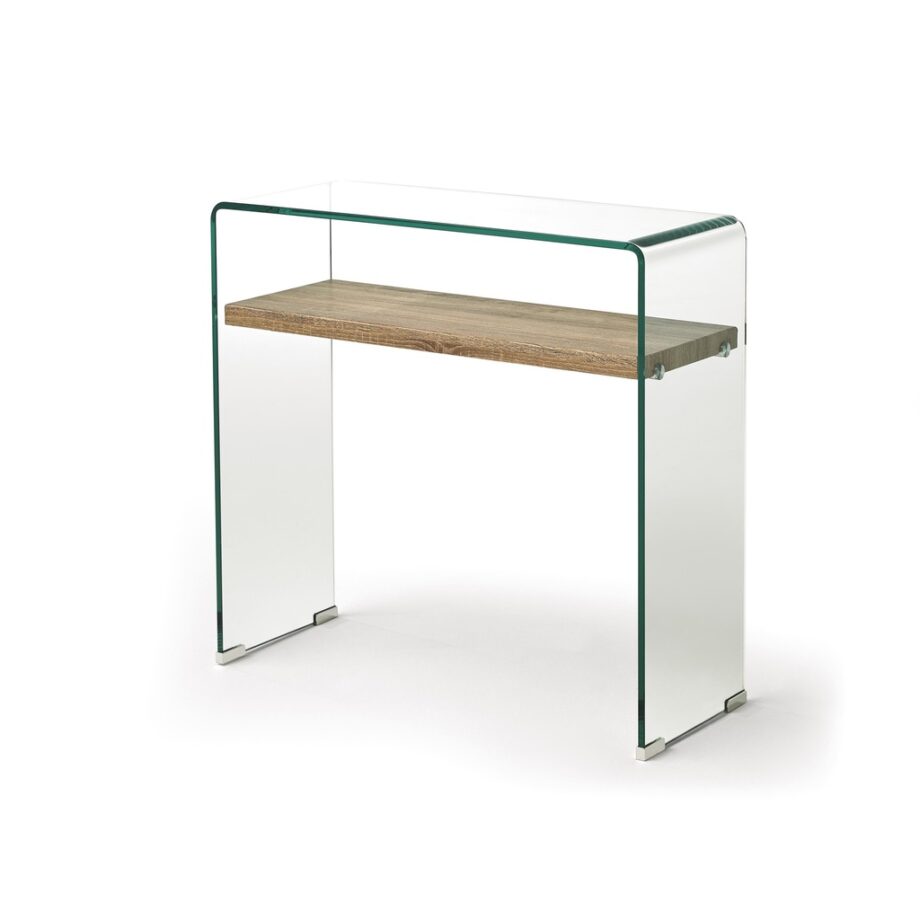 Sidney glass and wood console
