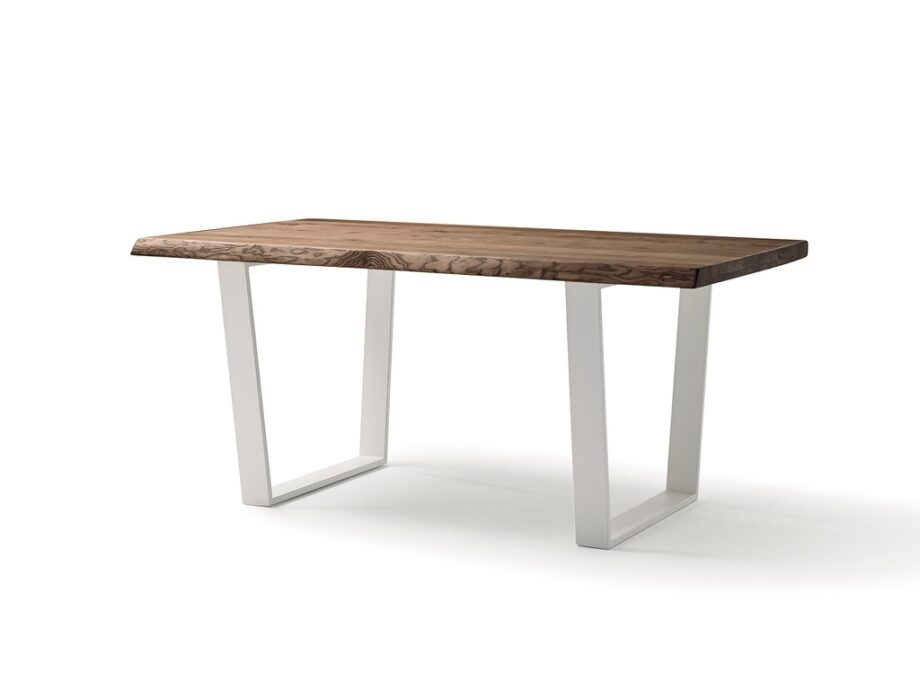 Nayra dining table with dark table top and white legs