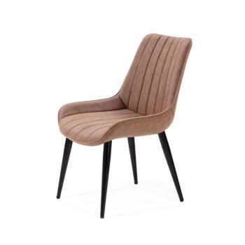 brown mari dining chair with black legs