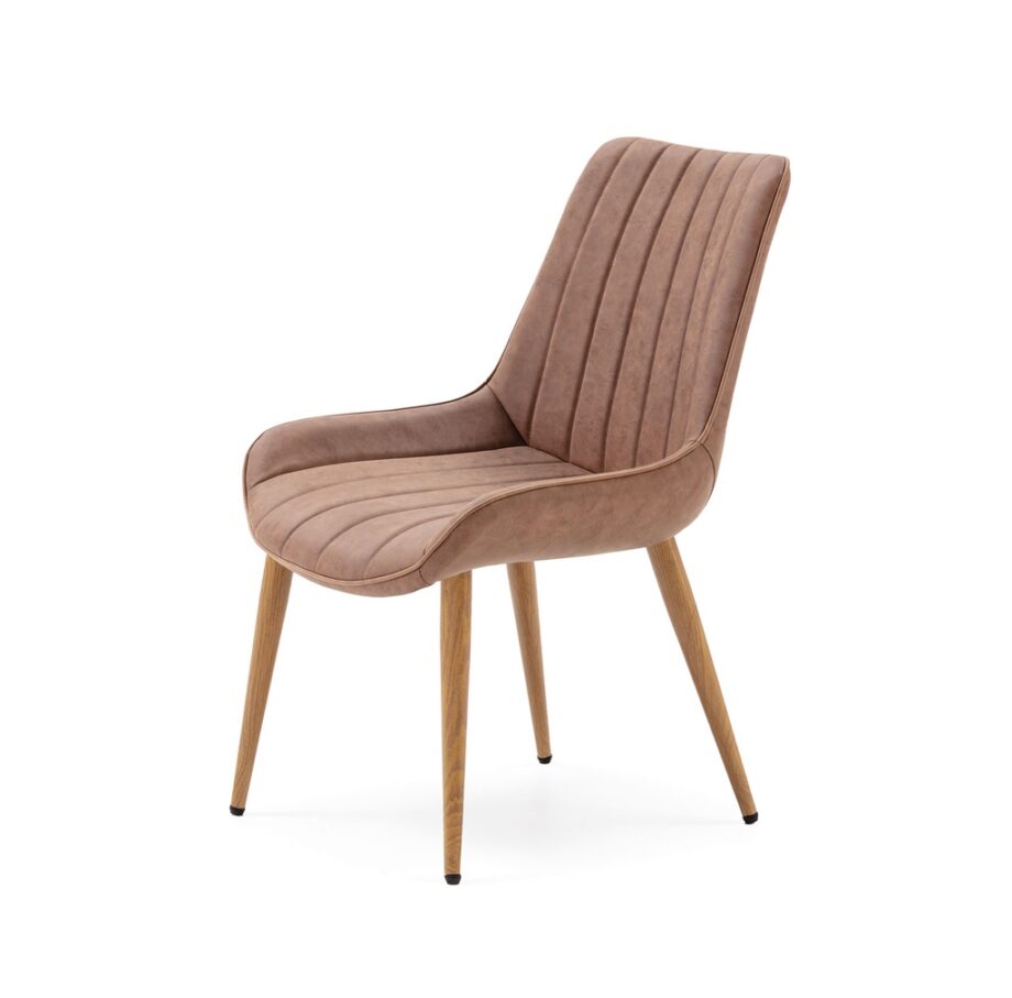 brown mari dining chair with wood legs