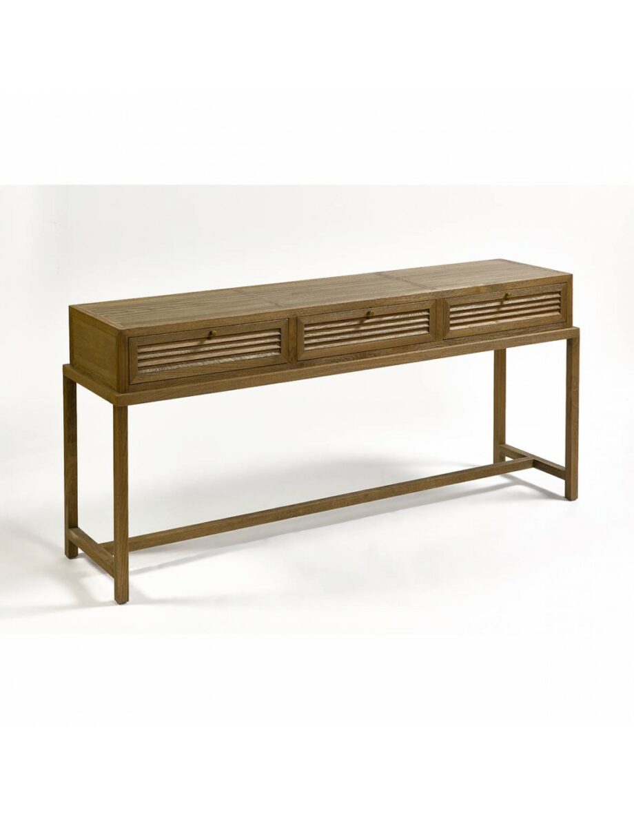 Sheila wooden console three drawers