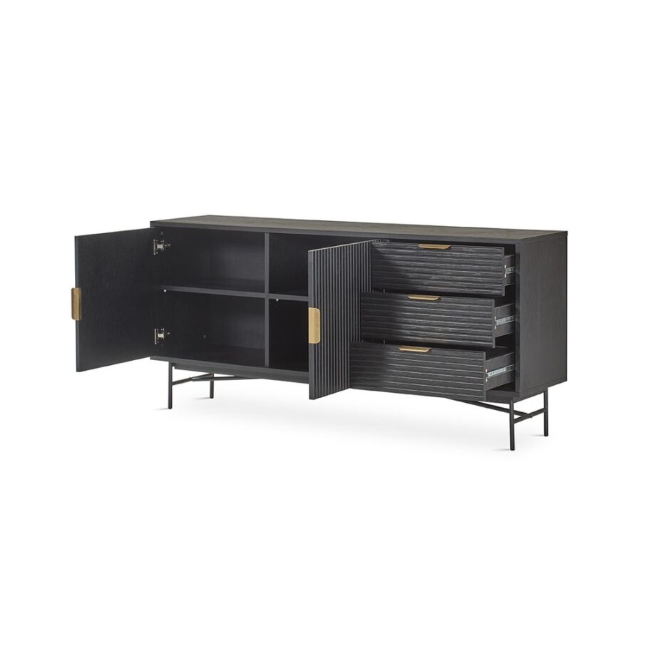 Belisa Sideboard W-325 Black Open Door View