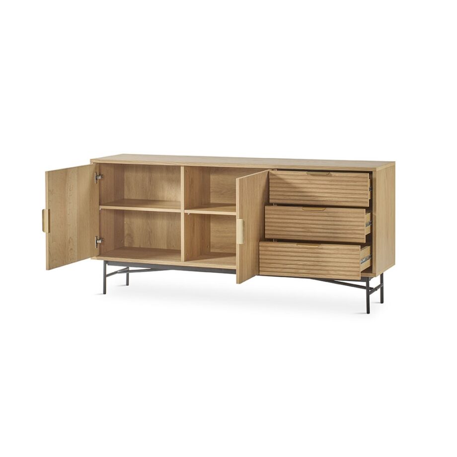 Belisa Sideboard W-325 Natural Open Door View