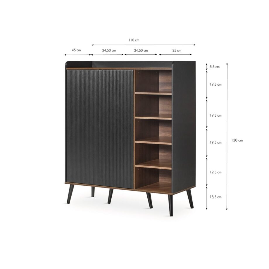 Dover Sideboard MC-360 Black Dimensions