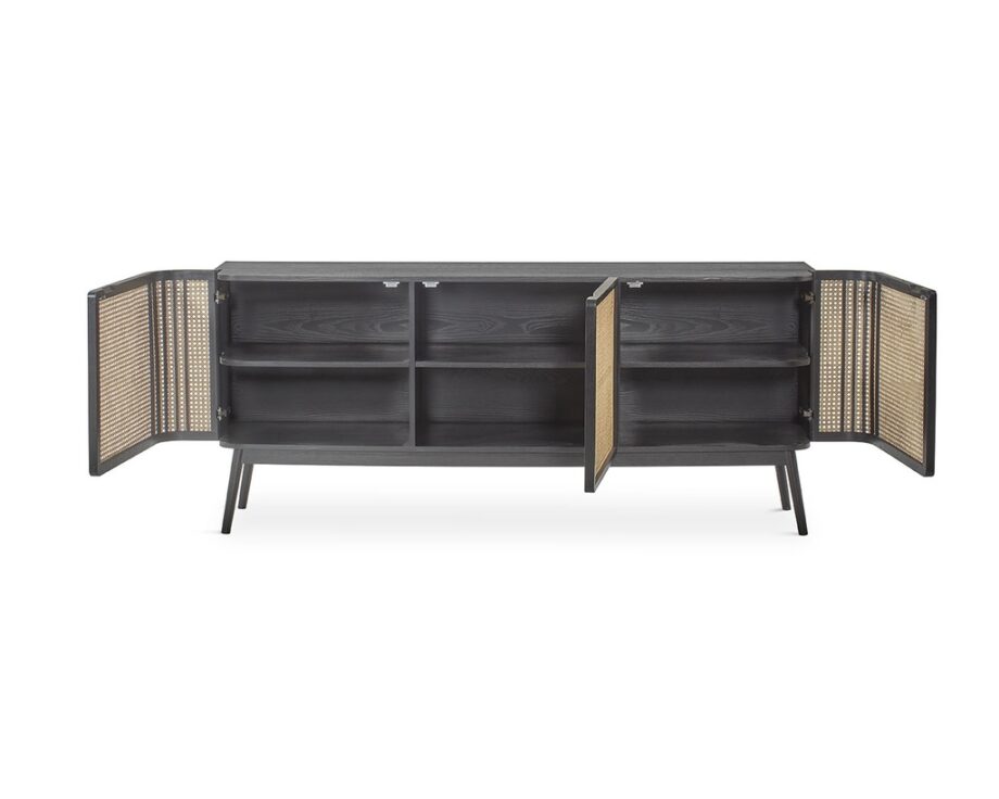 Manila Sideboard W-365 Black Open Door View