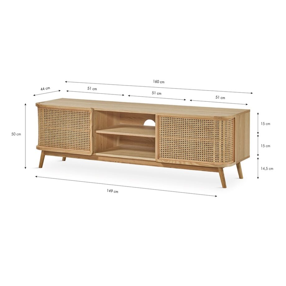 Manila TV Unit TV-365 Natural Dimensions